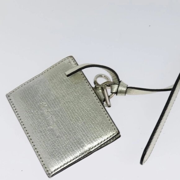 Salvatore Ferragamo Gancini Bag Leather Champagne Gold Silver Auth - Picture 14 of 16